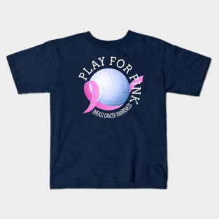 Volleyball Play For Pink Breast Cancer Awareness Kids T-Shirt